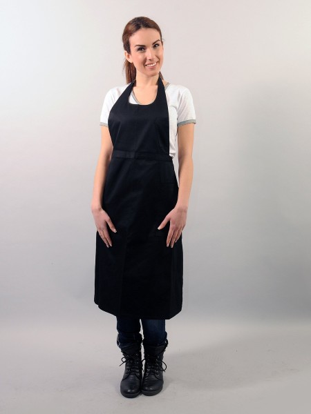 Ολόσωμη Ποδιά Μαύρη Με Οβάλ Λαιμό Ολόσωμη Ποδιά Μαύρη Με Οβάλ Λαιμό