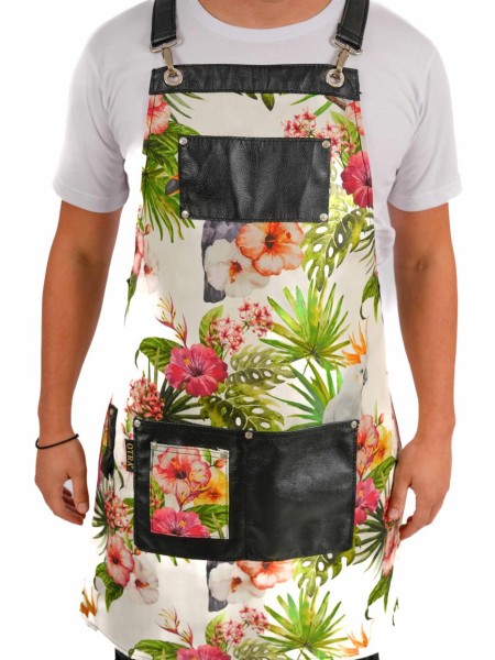 Ολόσωμη Ποδιά Με Σχέδιο Και Δερμάτινες Λεπτομέρειες Ολόσωμη Ποδιά Με Σχέδιο Και Δερμάτινες Λεπτομέρειες