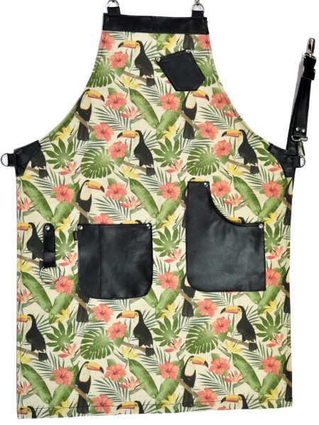 Ολόσωμη Ποδιά Με Σχέδιο Μάινα Και Μαύρο Δέρμα Ολόσωμη Ποδιά Με Σχέδιο Μάινα Και Μαύρο Δέρμα