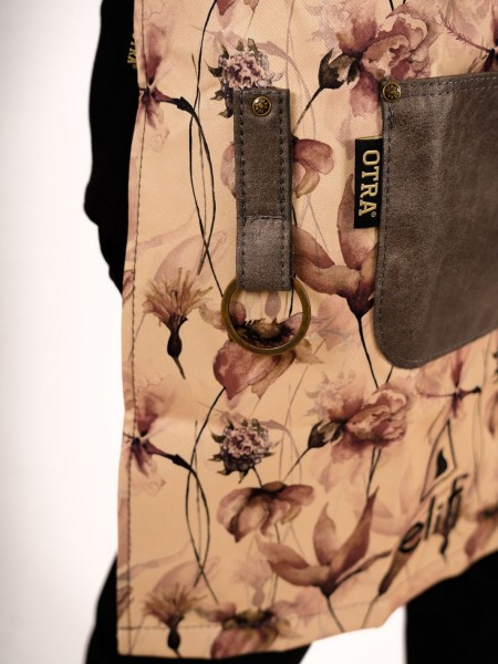 Ολόσωμη Ποδιά Με Σχέδιο Παπαρούνες Και Γκρι Δέρμα Ολόσωμη Ποδιά Με Σχέδιο Παπαρούνες Και Γκρι Δέρμα