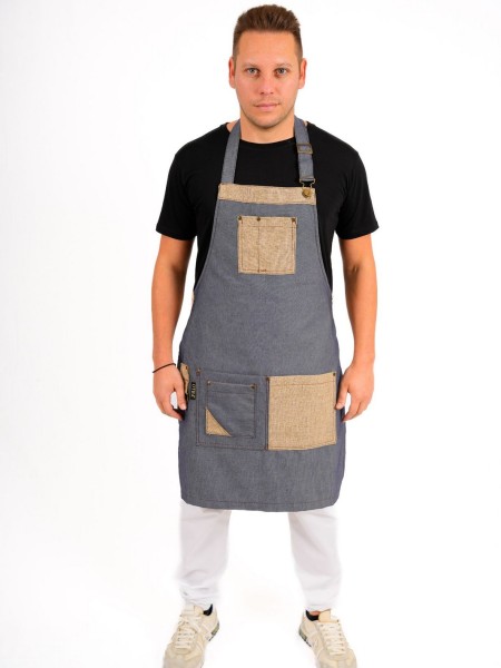 Ολόσωμη Ποδιά Τζιν Με Ψάθινες Λεπτομέρειες Ολόσωμη Ποδιά Τζιν Με Ψάθινες Λεπτομέρειες