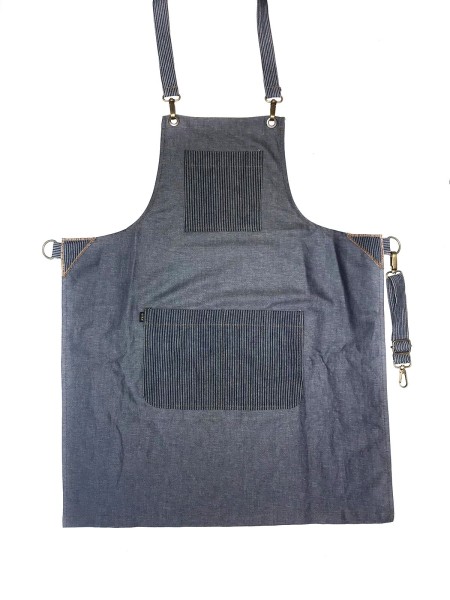 Ολόσωμη Ποδιά Τζιν Με Ριγέ Λεπτομέρειες Ολόσωμη Ποδιά Τζιν Με Ριγέ Λεπτομέρειες