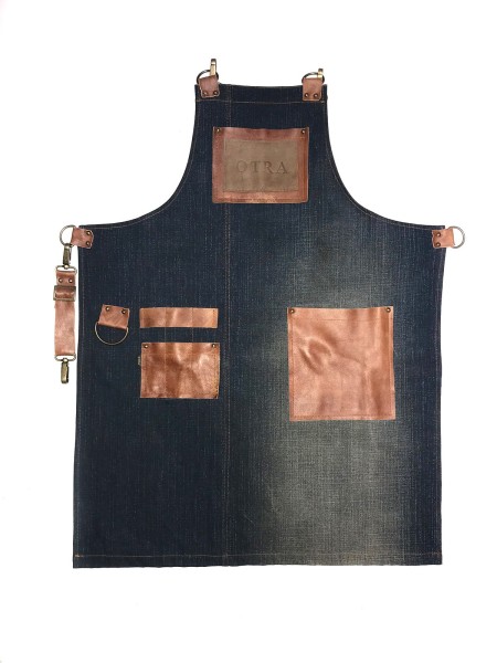 Ολόσωμη Ποδιά Τζιν Μπλε Με Ταμπά Δέρμα Ολόσωμη Ποδιά Τζιν Μπλε Με Ταμπά Δέρμα