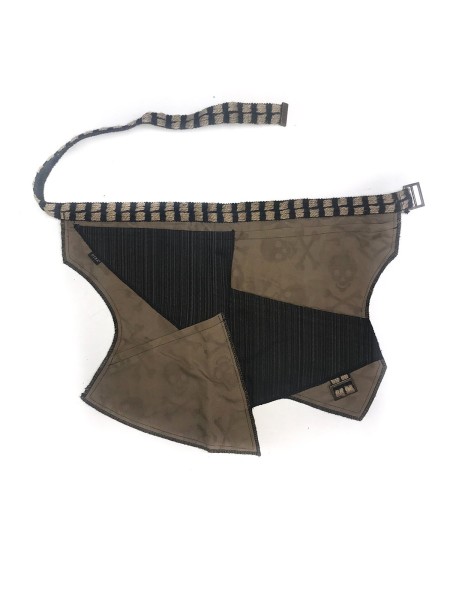 Ποδιά Μέσης Ασύμμετρη Τζιν Με Μπεζ Νεκροκεφαλή Ποδιά Μέσης Ασύμμετρη Τζιν Με Μπεζ Νεκροκεφαλή