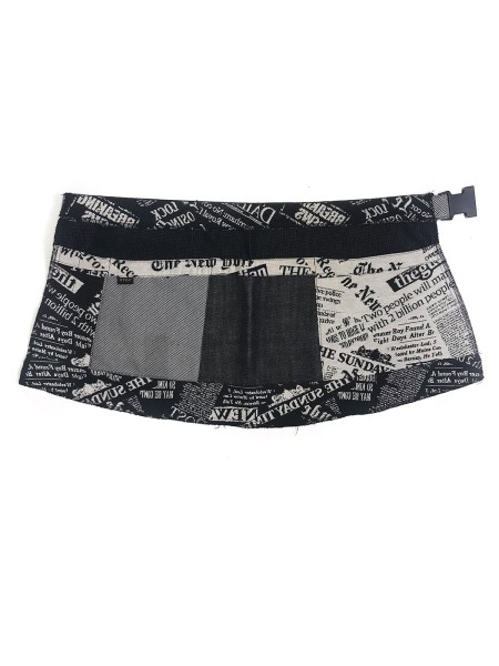 Ποδιά Μέσης Κοντή Γκρι Τζιν Με Σχέδιο Εφημερίδας Ποδιά Μέσης Κοντή Γκρι Τζιν Με Σχέδιο Εφημερίδας