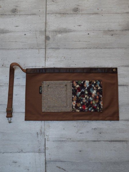 Ποδιά Μέσης Κοντή Καφέ Με Ψάθα Και Σχέδιο Ποδιά Μέσης Κοντή Καφέ Με Ψάθα Και Σχέδιο