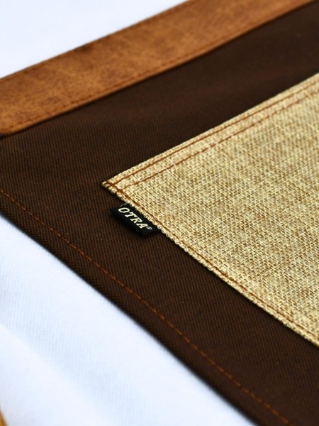 Ποδιά Μέσης Κοντή Καφέ Με Ψάθινες Λεπτομέρειες Ποδιά Μέσης Κοντή Καφέ Με Ψάθινες Λεπτομέρειες