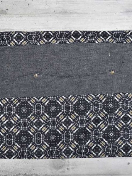 Ποδιά Μέσης Κοντή Οβάλ Τζιν Γκρι Με Σχέδιο Ποδιά Μέσης Κοντή Οβάλ Τζιν Γκρι Με Σχέδιο