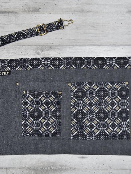 Ποδιά Μέσης Κοντή Τζιν Γκρι Με Σχέδιο Μαύρο Ποδιά Μέσης Κοντή Τζιν Γκρι Με Σχέδιο Μαύρο