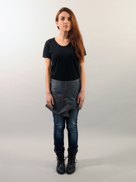 Ποδιά Μέσης Κοντή Τζιν Με Ριγέ Σχέδιο Ποδιά Μέσης Κοντή Τζιν Με Ριγέ Σχέδιο