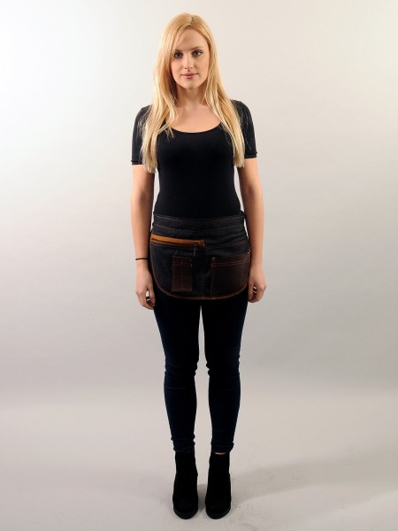 Ποδιά Μέσης Κοντή Τζιν Σκούρο Με Πορτοκαλί Λεπτομέρειες Ποδιά Μέσης Κοντή Τζιν Σκούρο Με Πορτοκαλί Λεπτομέρειες