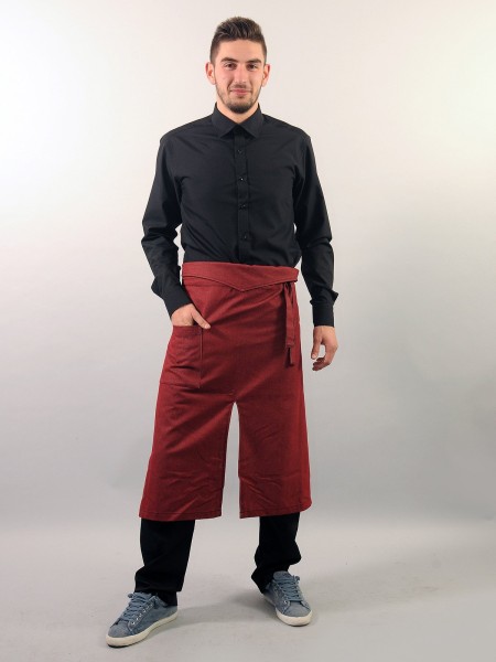 Ποδιά Μέσης Με Σκίσιμο Και Γύρισμα Κόκκινη Ποδιά Μέσης Με Σκίσιμο Και Γύρισμα Κόκκινη