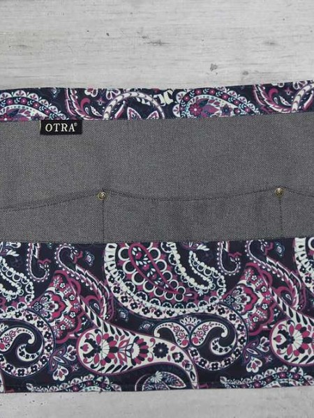 Ποδιά Μέσης Οβάλ Γκρι Με Μοβ Σχέδιο Ποδιά Μέσης Οβάλ Γκρι Με Μοβ Σχέδιο