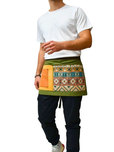 Ποδιά Μέσης Πράσινη Με Υφαντό Σχέδιο Ποδιά Μέσης Πράσινη Με Υφαντό Σχέδιο