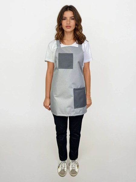 Ποδιά Ολόσωμη Αδιάβροχη Χιαστί Γκρι Με Τσέπες Ποδιά Ολόσωμη Αδιάβροχη Χιαστί Γκρι Με Τσέπες