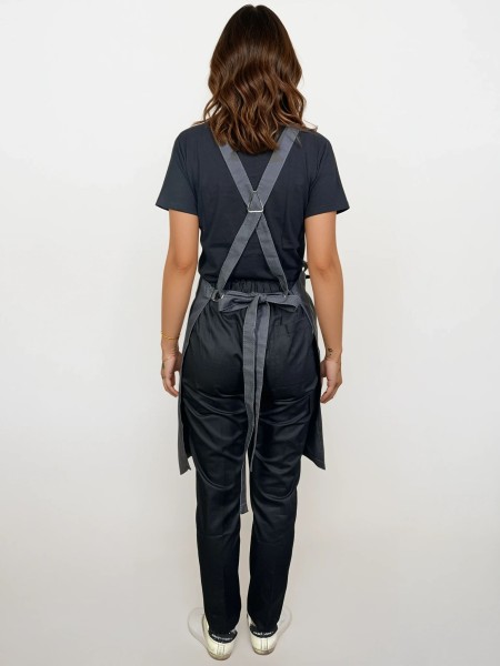 Ολόσωμη Ποδιά Χιαστί Γκρι Με Σχέδιο Ολόσωμη Ποδιά Χιαστί Γκρι Με Σχέδιο