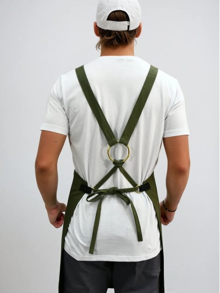 Ολόσωμη Ποδιά Χιαστί Λαδί Με Μαύρο Ολόσωμη Ποδιά Χιαστί Λαδί Με Μαύρο