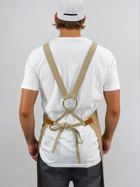 Ολόσωμη Ποδιά Χιαστί Μπεζ Με Ταμπά Ολόσωμη Ποδιά Χιαστί Μπεζ Με Ταμπά