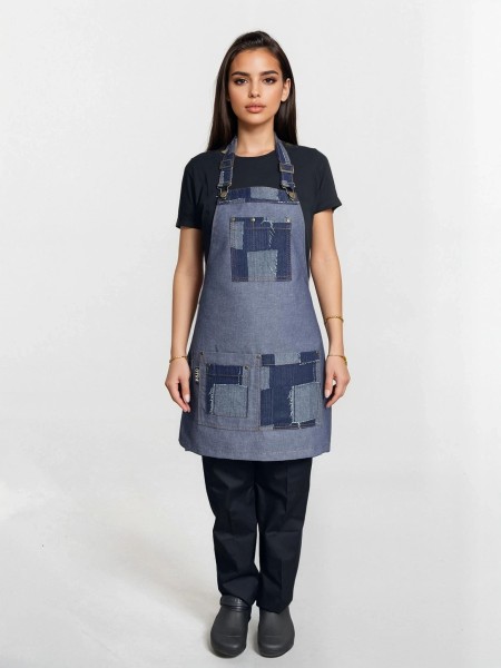 Ολόσωμη Ποδιά Χιαστί Τζιν Με Σχέδιο Και Ανοξείδωτες Λεπτομέρειες Ολόσωμη Ποδιά Χιαστί Τζιν Με Σχέδιο Και Ανοξείδωτες Λεπτομέρειες