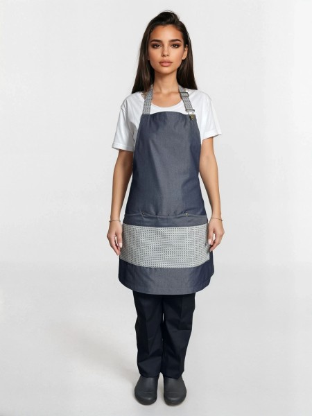 Ολόσωμη Ποδιά Λαιμού Με Καρό Λεπτομέρειες Ολόσωμη Ποδιά Λαιμού Με Καρό Λεπτομέρειες