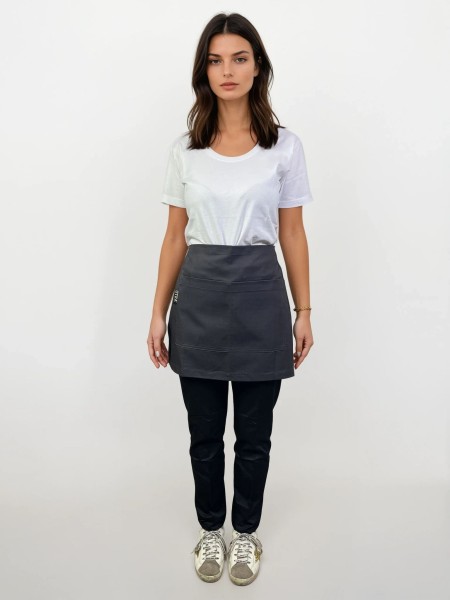 Ποδιά Μέσης Κοντή Γκρι Με Τσέπη Ποδιά Μέσης Κοντή Γκρι Με Τσέπη