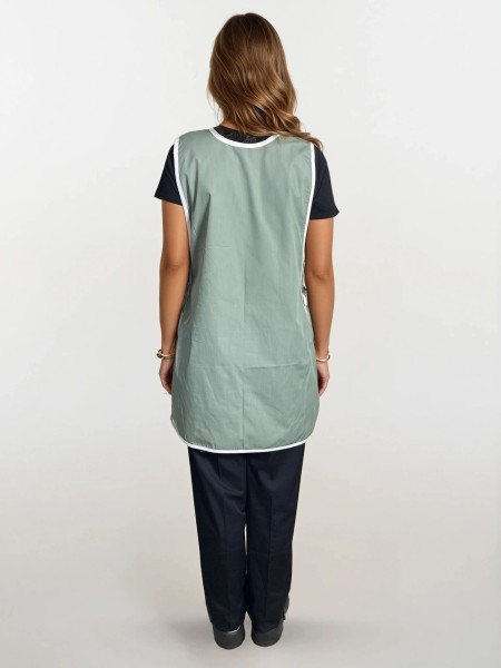 Ολόσωμη Ποδιά Σαμαράκι Λαδί Με Λευκή Λεπτομέρεια Ολόσωμη Ποδιά Σαμαράκι Λαδί Με Λευκή Λεπτομέρεια