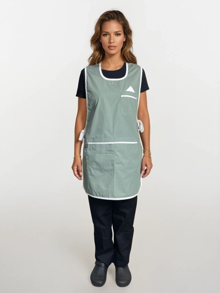 Ολόσωμη Ποδιά Σαμαράκι Λαδί Με Λευκή Λεπτομέρεια Ολόσωμη Ποδιά Σαμαράκι Λαδί Με Λευκή Λεπτομέρεια