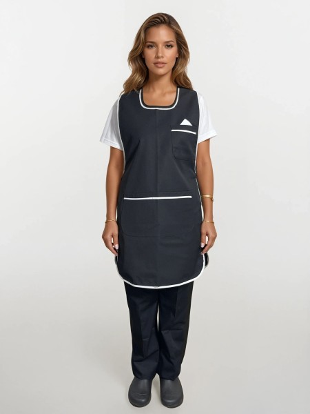 Ολόσωμη Ποδιά Σαμαράκι Μαύρη Με Λευκή Λεπτομέρεια Ολόσωμη Ποδιά Σαμαράκι Μαύρη Με Λευκή Λεπτομέρεια