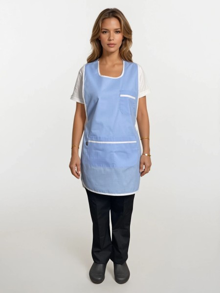 Ολόσωμη Ποδιά Σαμαράκι Σιελ Με Λευκή Λεπτομέρεια Ολόσωμη Ποδιά Σαμαράκι Σιελ Με Λευκή Λεπτομέρεια