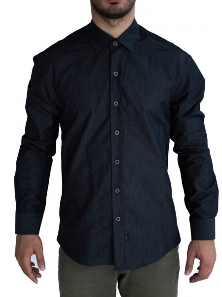 Πουκάμισο Αντρικό Μπλε Τζιν Με Πέτο Γιακά Πουκάμισο Αντρικό Μπλε Τζιν Με Πέτο Γιακά
