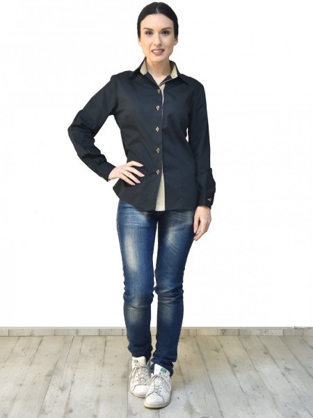 Πουκάμισο Γυναικέιο Μαύρο Με Σχέδιο Ψάθα Πουκάμισο Γυναικέιο Μαύρο Με Σχέδιο Ψάθα