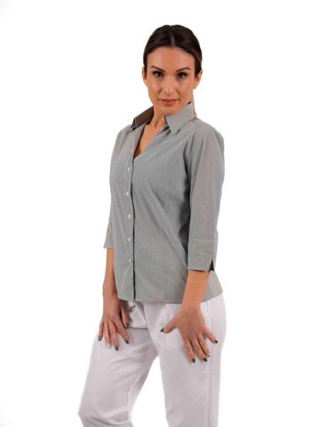 Πουκάμισο Γυναικείο Πέτο Γιακά Ανοιχτό Γκρι Πουκάμισο Γυναικείο Πέτο Γιακά Ανοιχτό Γκρι