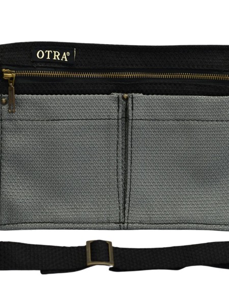 Τσαντάκι Μέσης Γκρι Με Μαύρο Υφαντό Ύφασμα Τσαντάκι Μέσης Γκρι Με Μαύρο Υφαντό Ύφασμα