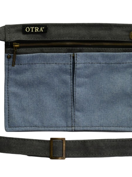 Τσαντάκι Μέσης Καμβάς Μπλε Ανοιχτό Με Γκρι Τσαντάκι Μέσης Καμβάς Μπλε Ανοιχτό Με Γκρι