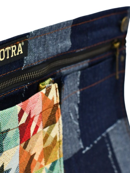 Τσαντάκι Μέσης Τζιν Με Πολύχρωμες Λεπτομέρειες Καρό Σχέδιο Τσαντάκι Μέσης Τζιν Με Πολύχρωμες Λεπτομέρειες Καρό Σχέδιο