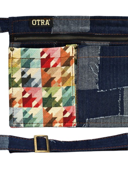 Τσαντάκι Μέσης Τζιν Με Πολύχρωμες Λεπτομέρειες Καρό Σχέδιο Τσαντάκι Μέσης Τζιν Με Πολύχρωμες Λεπτομέρειες Καρό Σχέδιο