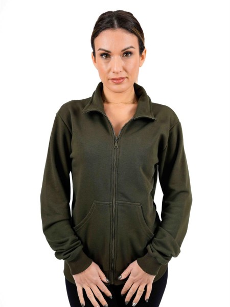 Ζακέτα Φούτερ Γυναικεία Με Φερμουάρ Λαδί Ζακέτα Φούτερ Γυναικεία Με Φερμουάρ Λαδί