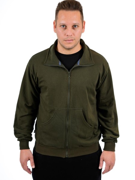 Ζακέτα Φούτερ Με Τσέπη Χρώμα Λαδί Ζακέτα Φούτερ Με Τσέπη Χρώμα Λαδί